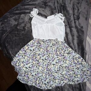 Blu Pepper White and Floral romper
